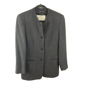 Aquascutum Vintage Wool Canadian-Made Long Dotted Blazer/Coat Women’s Size 4